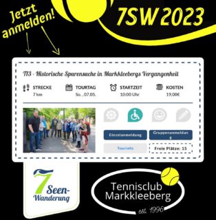 Wenn ihr mehr über die dunkle Geschichte des Tennissports in Markkleeberg und Leipzig erfahren wollt, aufgepasst: Der Tennisvereins Rot-Weiß-Markkleeberg, einer der größten jüdischen Tennisvereine Leipzigs der 20er und 30er-Jahre, wird im Rahmen der @7seenwanderung 2023 auf der T13-Spurensuche-Tour einen der Schwerpunkte darstellen! Meldet euch jetzt für den 07.Mai an unter www.7seen-wanderung.de 
#tennis #markkleeberg #leipzig #spurensuche #7seenwanderung #history #geschichte #