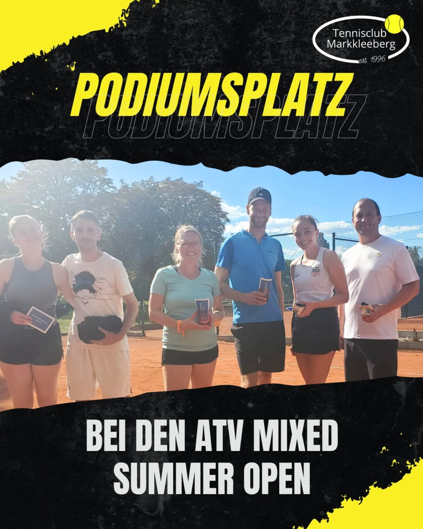 Wahnsinn! Nachdem im letzten Jahr noch ein wenig Luft nach oben war, hat unser Vereinsvize @10xbuter dieses Jahr die @atv1845 Mixed-Summer-Open gerockt. 🤩 An der Seite von Lokalmatadorin Nora gelang mit Platz drei der Sprung aufs Podium. Wir sind so geflasht und stolz auf euch 😎
Glückwünsche gehen an die Erst- und Zweitplatzierten Teams!
Das verheißt Großes für unsere erste Saison in der Mixed-Bezirksliga 😁💪🏻
PT
#turnier #tennis #podium #sommer #summer #atvleipzig #markkleeberg #leipzig #sogehtsaechsisch #sogehtsächsisch #sonne #sandplatz #team #mixed