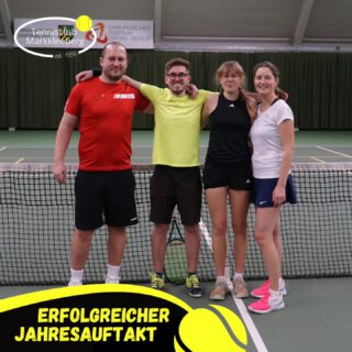 Wir melden uns mit einem erfolgreichen Punktspielauftakt aus der Winterpause zurück und wünschen euch eine erfolgreiches und vor allem sportliches Jahr 2025!

Unsere Mixed-Mannschaft eröffnete direkt am 04.01. das Tennisjahr und setzte sich souverän mit 6:0 gegen das Team vom LTC durch. So kann man doch ins neue Jahr starten! Damit grüßen wir vorerst von der Tabellenspitze, spüren aber den Atem der punktgleichen Jungs und Mädels vom Roten Stern bereits im Nacken, die uns die Tabellenführung aber bereits am 25.01. in Espenhain im direkten Duell abknöpfen wollen. Wir sind gespannt :)

An selber Stelle tritt unsere Herrenmannschaft am Samstag um 17 Uhr aber erstmal gegen die 2. des ATV an.

PT

#tennis #Leipzig #markkleeberg #gemeinsamtennis #leipzigtennis #punktspiel #Sieg #mixedteam #mixed #wintersaison #hallensaison #sogehtsaechsisch #sogehtsächsisch